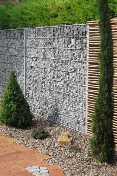 cloture mix match bois gabion