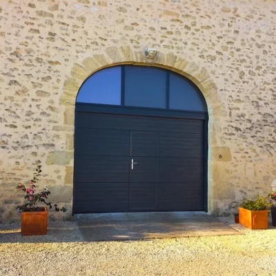 porte garage avec portillon noir